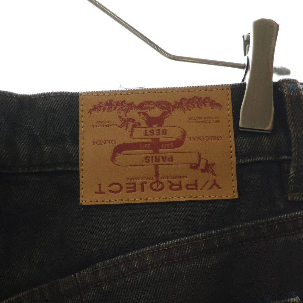 Y/PROJECT(ワイプロジェクト) EVERGREEN BANANA JEANS コーティング加工 バナナジーンズ デニムパンツ ブラック