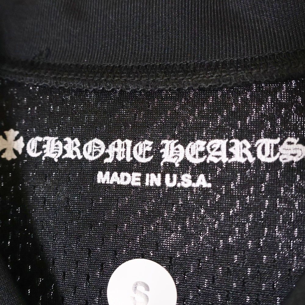CHROME HEARTS(クロムハーツ) MESH WARM UP JERSEY メッシュ バーシティー ジャージー CHプリントメッシュ 長袖Tシャツカットソー ブラック