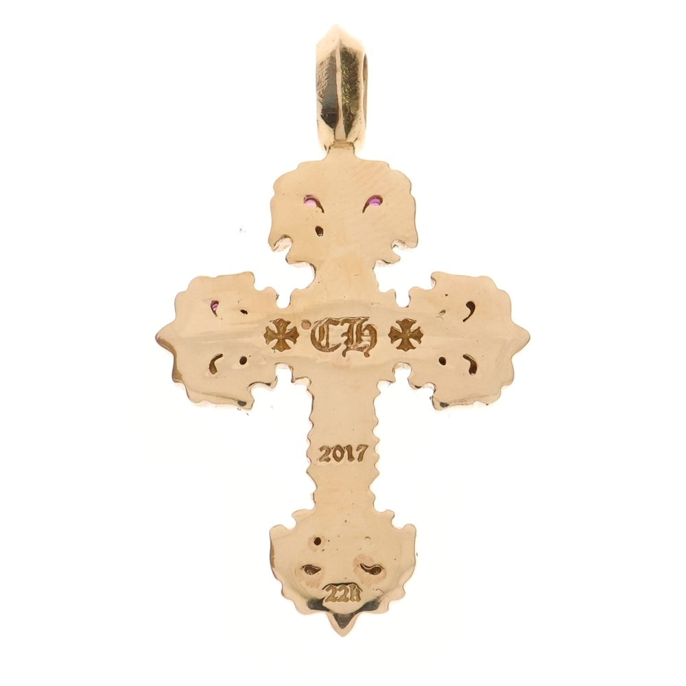 CHROME HEARTS(クロムハーツ) 22K FILIGREE TINY タイニーフィリグリークロス PAVEピンクサファイア ペンダントトップ ゴールド