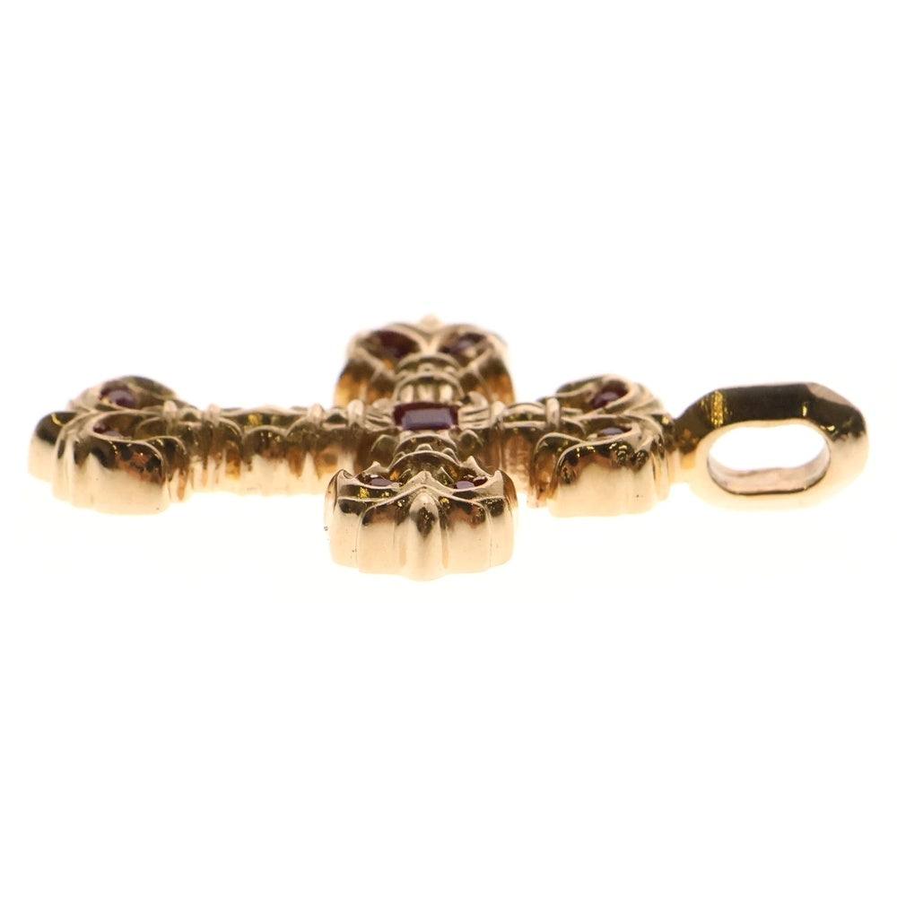 CHROME HEARTS(クロムハーツ) 22K FILIGREE TINY タイニーフィリグリークロス PAVEピンクサファイア ペンダントトップ ゴールド