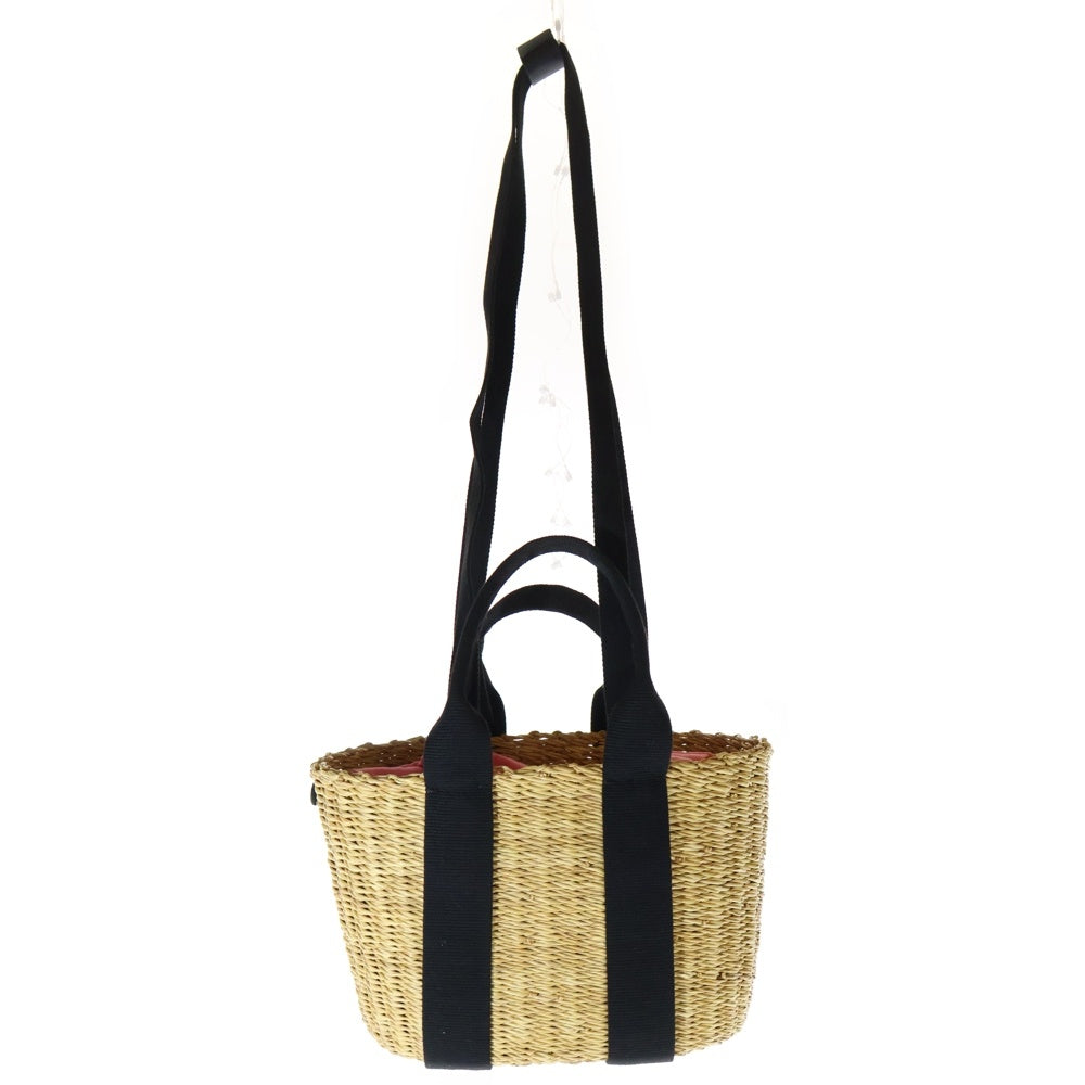 MUUN(ムーニュ) 2WAY インナー付き カゴ ハンドショルダーバッグ ベージュ レディース