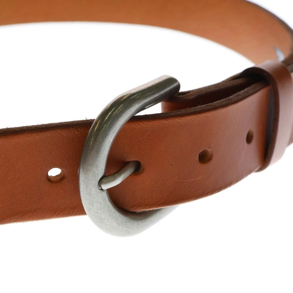STUSSY(ステューシー) STUD LETTER BELT フラットスタッズ レザーベルト ブラウン
