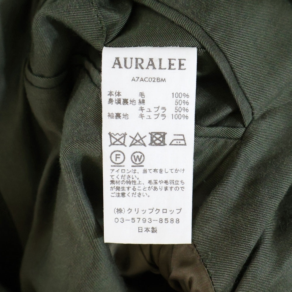 AURALEE(オーラリー) 17AW Beaver Melton Soutien Collar Coat ビーバー メルトン ステンカラー コート アウター グリーン A7AC02BM