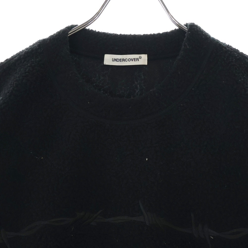 UNDERCOVER(アンダーカバー) 24AW ボアフリースワイヤー刺繍 スウェットトレーナー ブラック UP2D4805