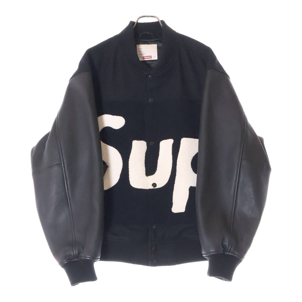 SUPREME(シュプリーム) 24SS Big Logo Chenille Varsity Jacket ビッグロゴシェニール バーシティジャケット スタジャン ブラック
