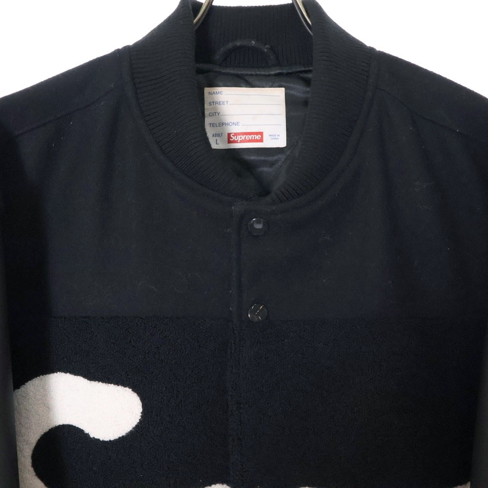 SUPREME(シュプリーム) 24SS Big Logo Chenille Varsity Jacket ビッグロゴシェニール バーシティジャケット スタジャン ブラック