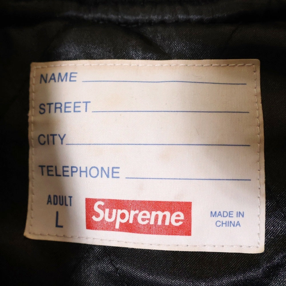 SUPREME(シュプリーム) 24SS Big Logo Chenille Varsity Jacket ビッグロゴシェニール バーシティジャケット スタジャン ブラック