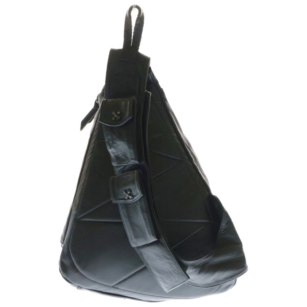 Soffer Ari(ソファアリ) BACK PACK BAG 2ZIP パッチ付き レザーバックパック ブラック