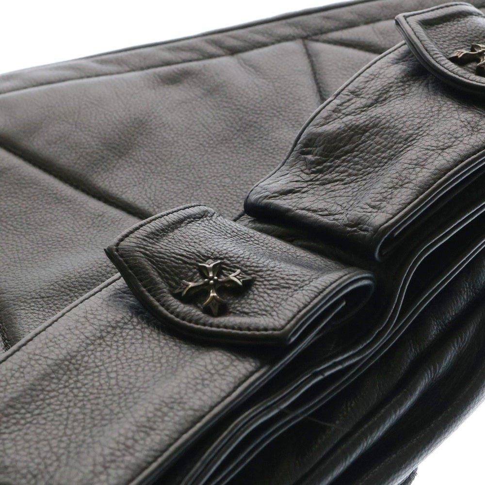 Soffer Ari(ソファアリ) BACK PACK BAG 2ZIP パッチ付き レザーバックパック ブラック