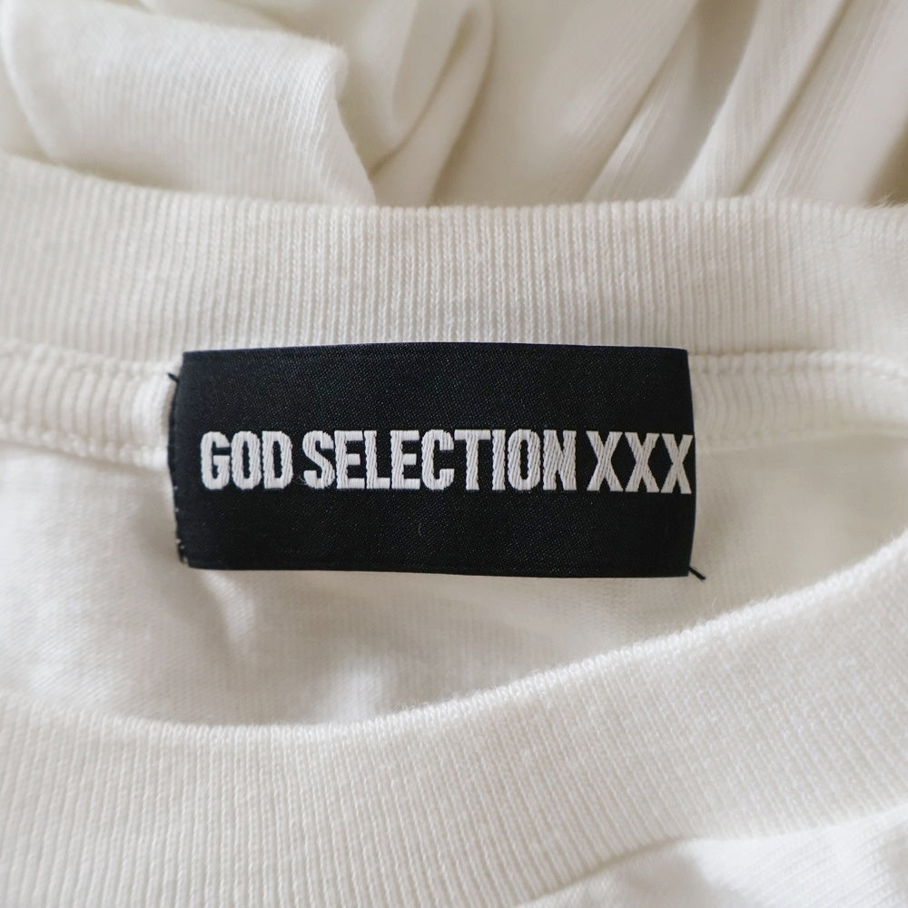 GOD SELECTION XXX(ゴッドセレクショントリプルエックス) 9周年記念 Miranda Kerr Tee ミランダカー プリント半袖Tシャツカットソー ホワイト