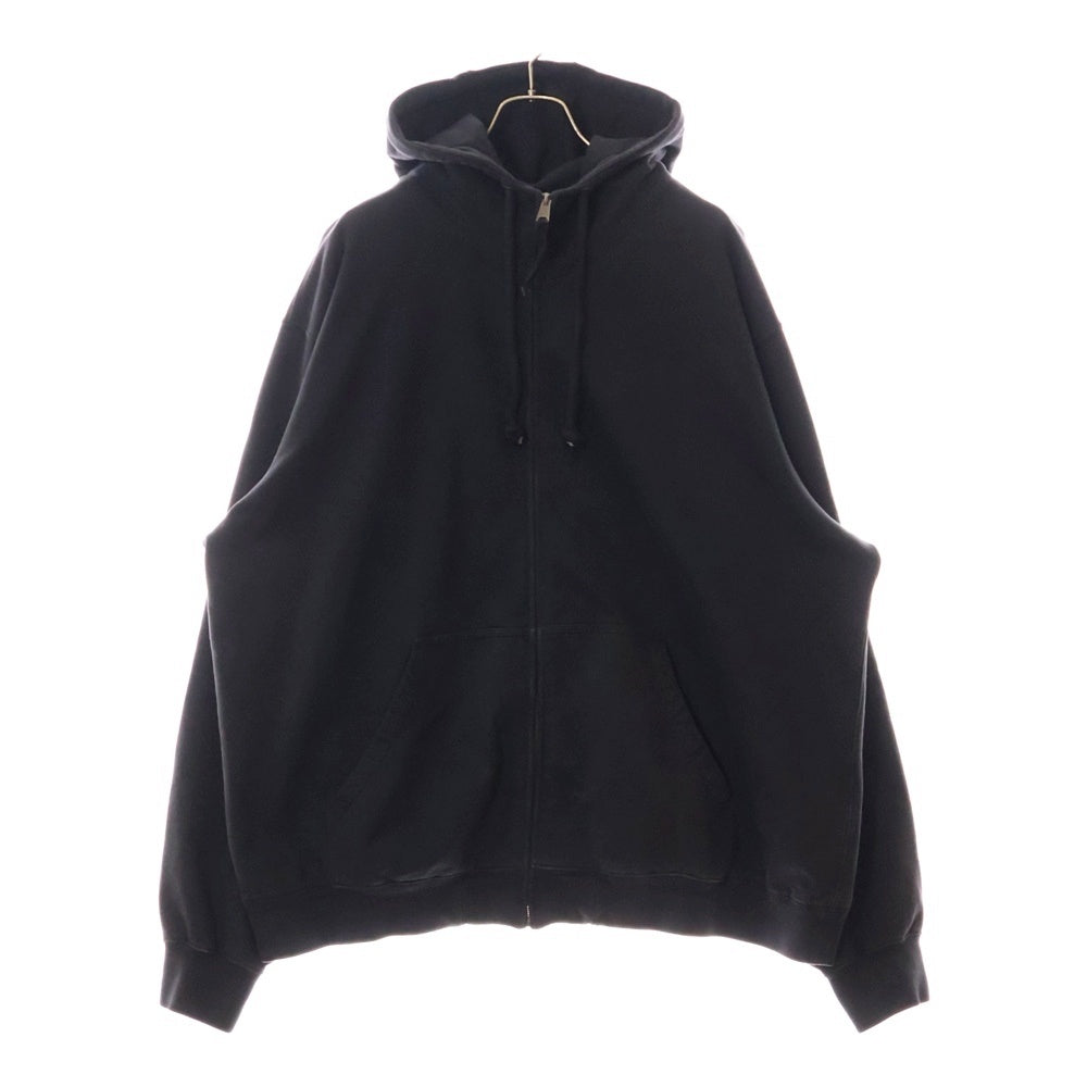 Maison Margiela 0(メゾンマルジェラ) 24AW SWEAT JACKET オーバーサイズ エンブロイダーロゴ ジップアップ スウェット パーカー ブラック S50HG0046 S25520