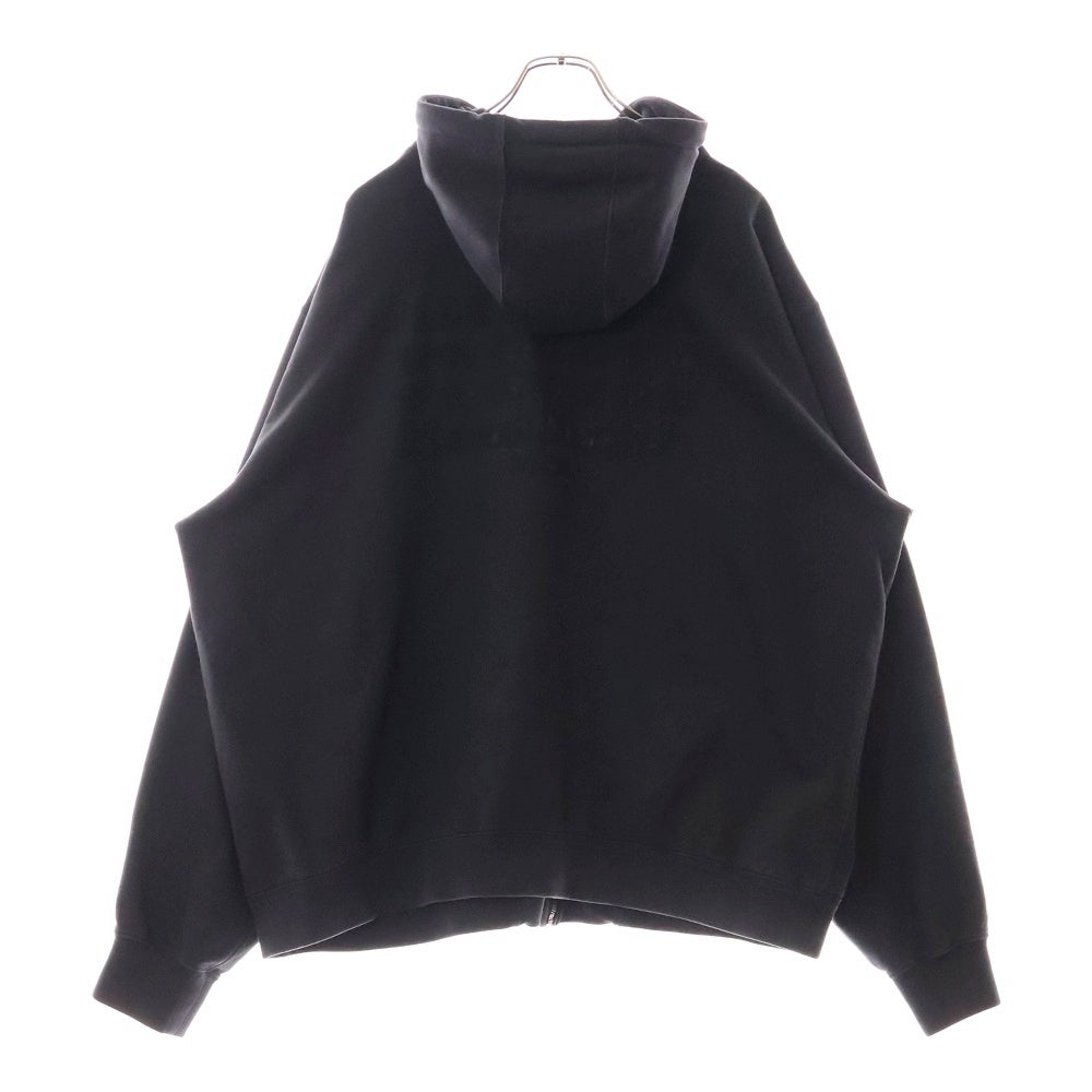 Maison Margiela 0(メゾンマルジェラ) 24AW SWEAT JACKET オーバーサイズ エンブロイダーロゴ ジップアップ スウェット パーカー ブラック S50HG0046 S25520