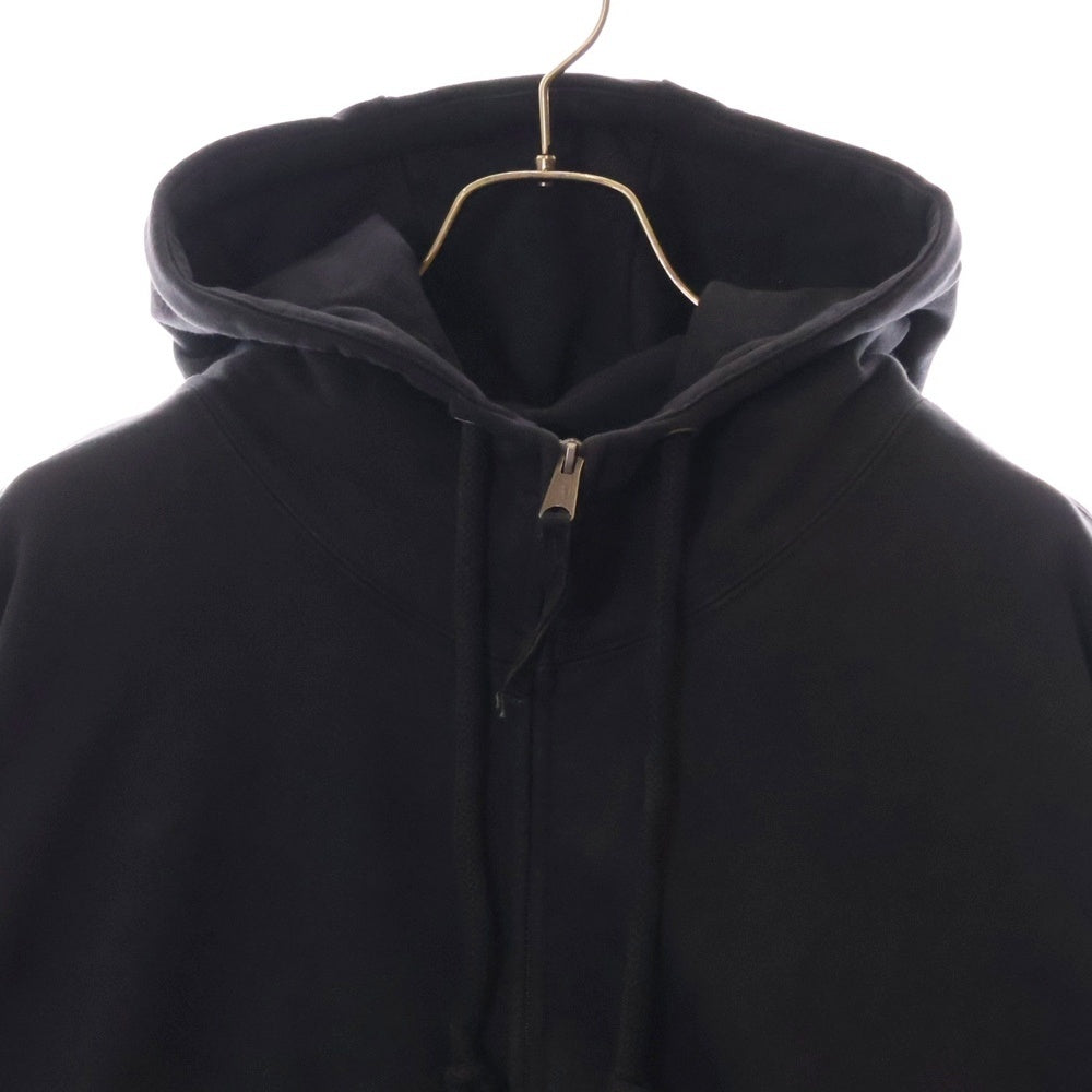 Maison Margiela 0(メゾンマルジェラ) 24AW SWEAT JACKET オーバーサイズ エンブロイダーロゴ ジップアップ スウェット パーカー ブラック S50HG0046 S25520