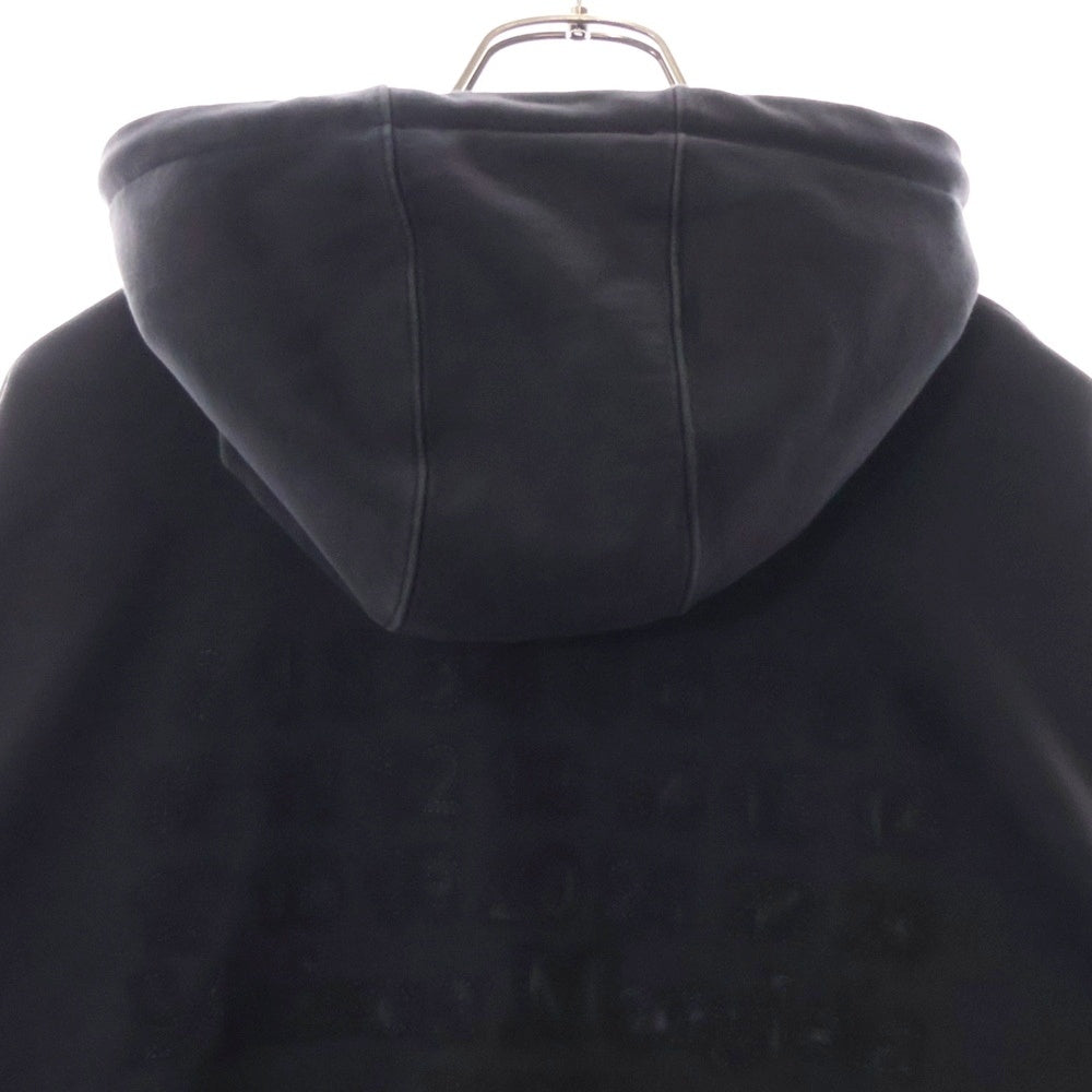 Maison Margiela 0(メゾンマルジェラ) 24AW SWEAT JACKET オーバーサイズ エンブロイダーロゴ ジップアップ スウェット パーカー ブラック S50HG0046 S25520