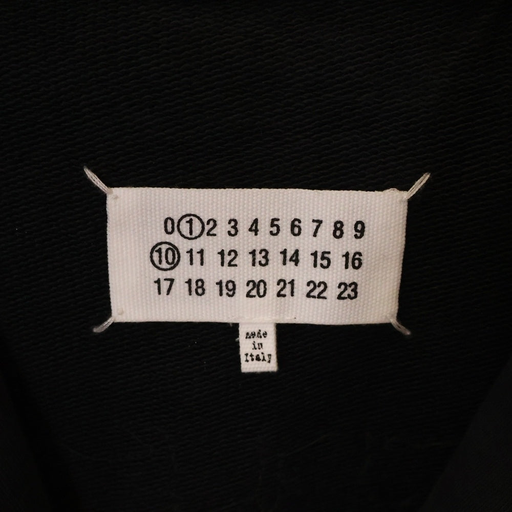 Maison Margiela 0(メゾンマルジェラ) 24AW SWEAT JACKET オーバーサイズ エンブロイダーロゴ ジップアップ スウェット パーカー ブラック S50HG0046 S25520
