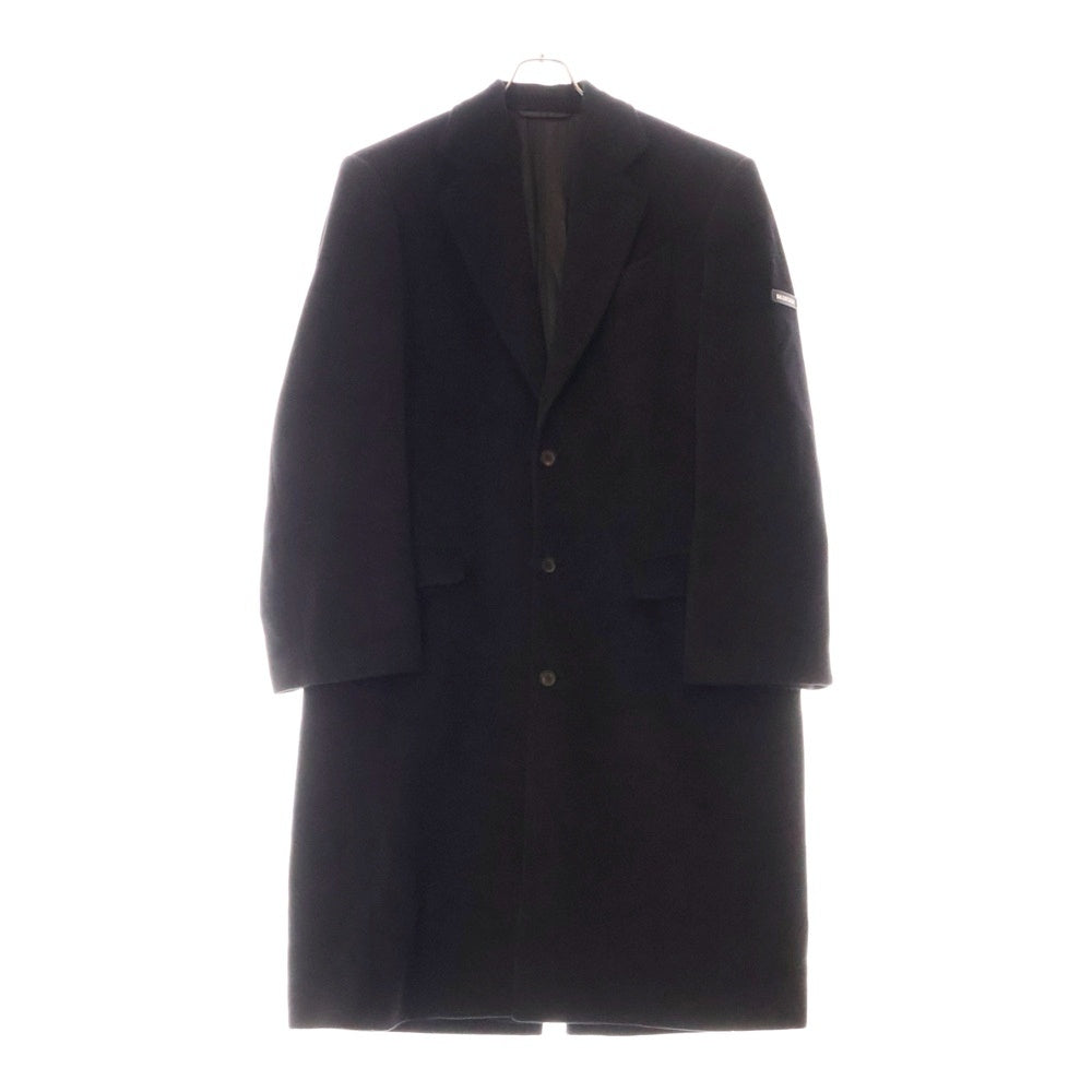 BALENCIAGA(バレンシアガ) Skater Tailored 768973 TPU03 ブラッシュ加工ウール テーラード ロングコート ブラック