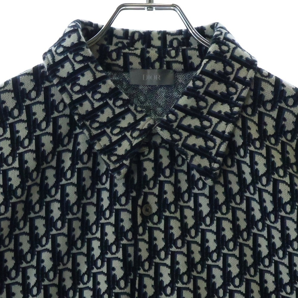 DIOR(ディオール) 20SS Oblique Overshirt オブリーク コットン長袖総柄オーバーシャツ グレー/ネイビー 023M550AT099