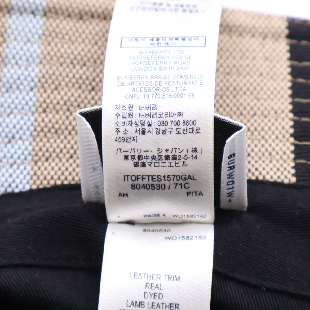 BURBERRY(バーバリー) チェック バケットハット 帽子 ベージュ 8040530