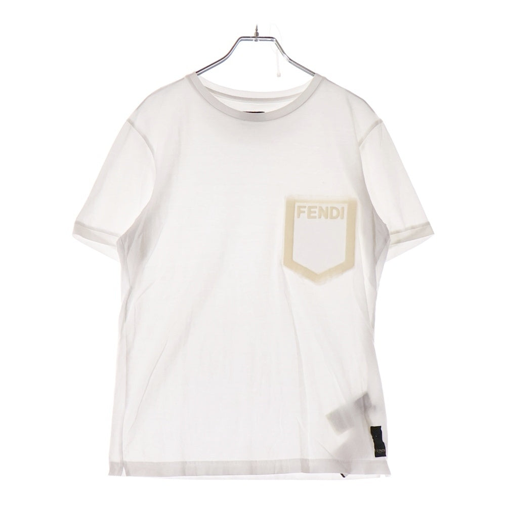 FENDI(フェンディ) 3Dロゴ クルーネック半袖Tシャツ FY0894 AFRK ホワイト