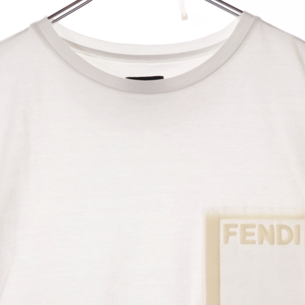 FENDI(フェンディ) 3Dロゴ クルーネック半袖Tシャツ FY0894 AFRK ホワイト