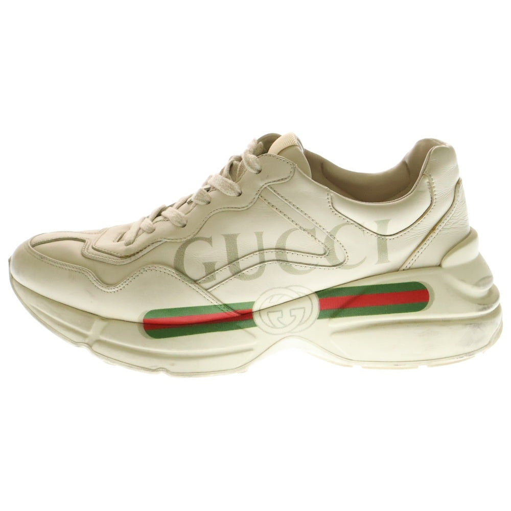 GUCCI(グッチ) Rhyton ライトン インターロッキングG ロゴプリント ローカットスニーカー ホワイト 500877