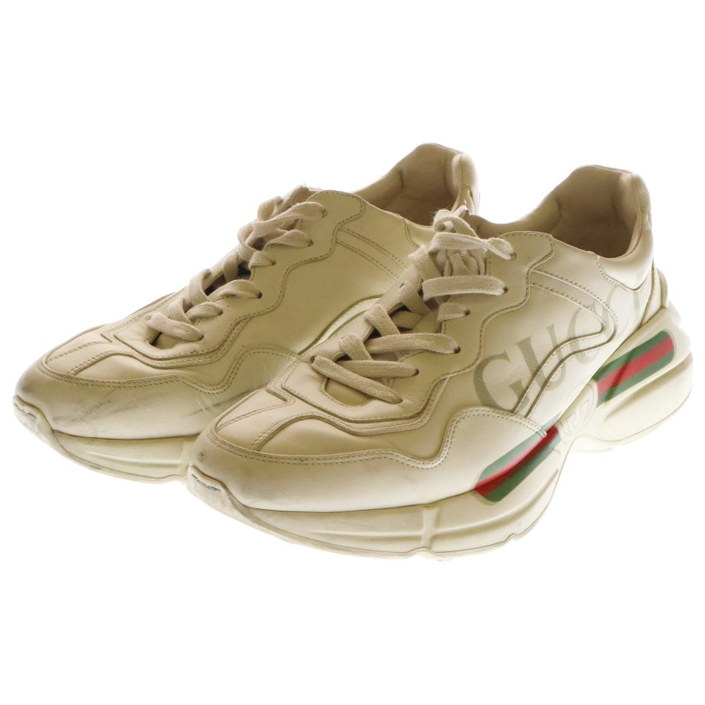 GUCCI(グッチ) Rhyton ライトン インターロッキングG ロゴプリント ローカットスニーカー ホワイト 500877