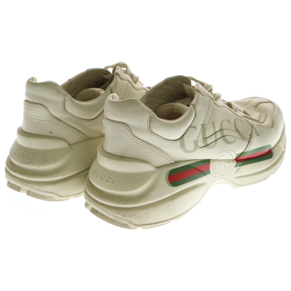 GUCCI(グッチ) Rhyton ライトン インターロッキングG ロゴプリント ローカットスニーカー ホワイト 500877