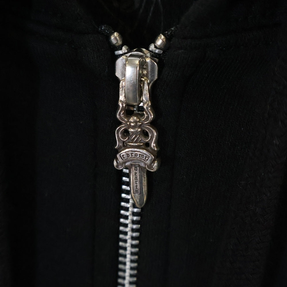 CHROME HEARTS(クロムハーツ) HORSESHOE ZIP UP HOODIE ホースシュー アームフローラル プリント ジップアップ スウェットパーカー ブラック