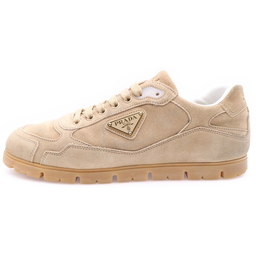 PRADA(プラダ) トライアングルロゴ スエード ローカットスニーカー ブラウン 2EG459