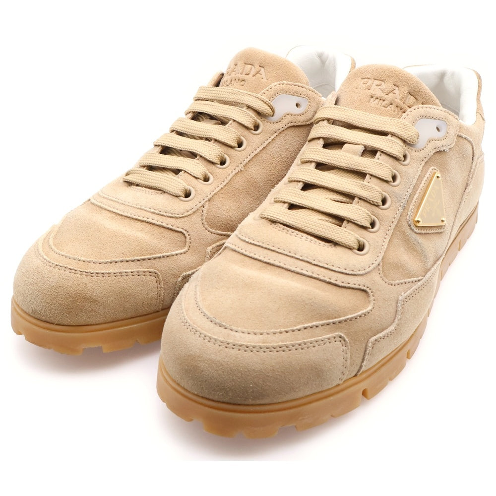 PRADA(プラダ) トライアングルロゴ スエード ローカットスニーカー ブラウン 2EG459
