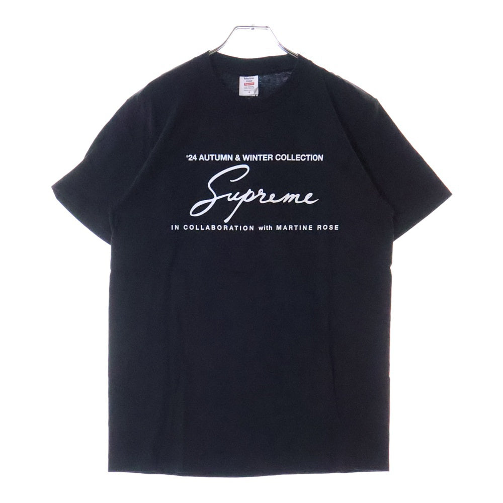 SUPREME(シュプリーム) 24AW × MARTINE ROSE × マーティンローズ Martine Rose Tee ロゴ 半袖Tシャツ ブラック