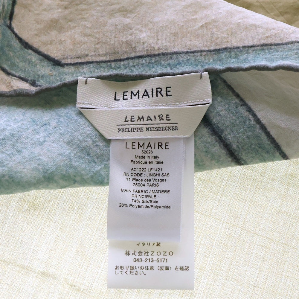 LEMAIRE(ルメール) 25SS Silk Square 90 Green AC1222-LF1421 スクエアプリント シルクスカーフ グリーン