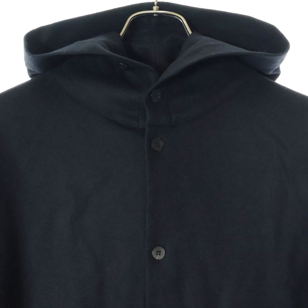OVERCOAT(オーバーコート) 24SS HOODED WOOL SHIRT S24T011-NKCF フーデッド ウール長袖シャツ ブラック