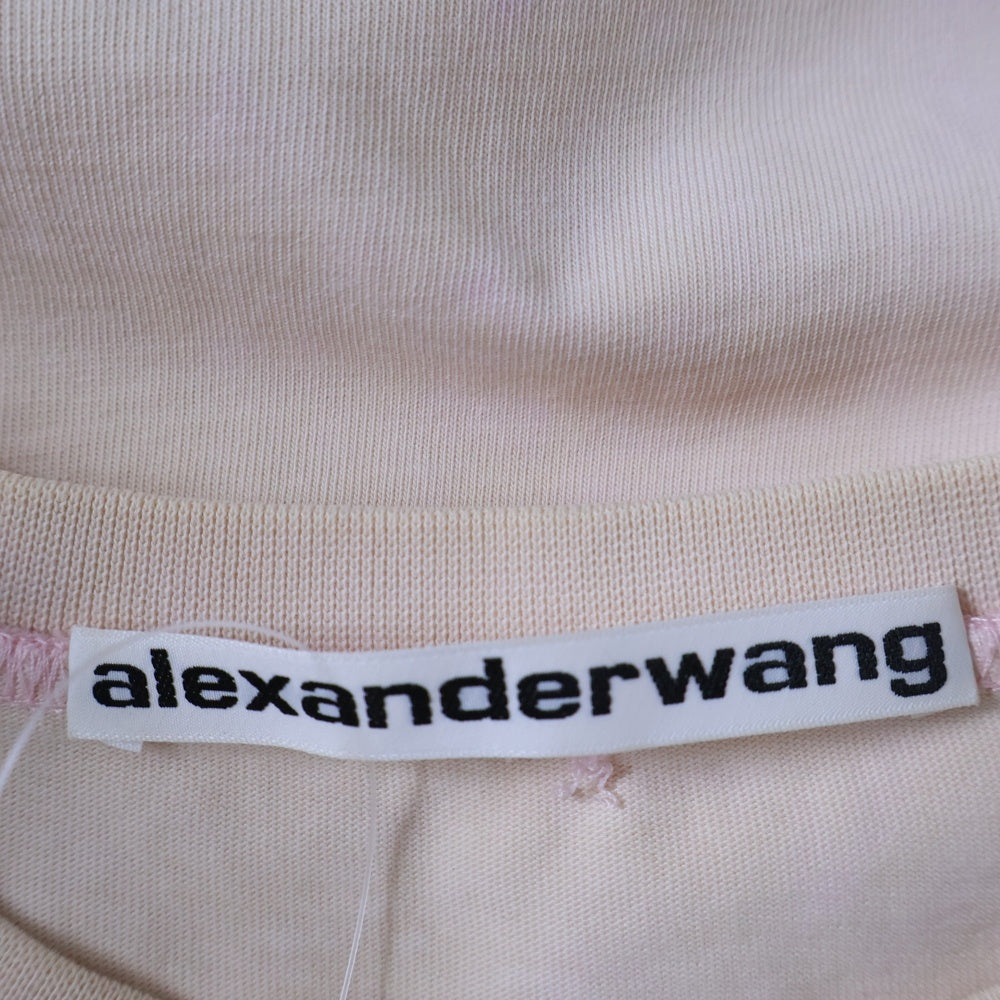 ALEXANDER WANG(アレキサンダーワン) We Love Our Customers Cropped T-Shirt 1CC2241886 ロゴプリント クロップド 半袖Tシャツ レディース ベージュ