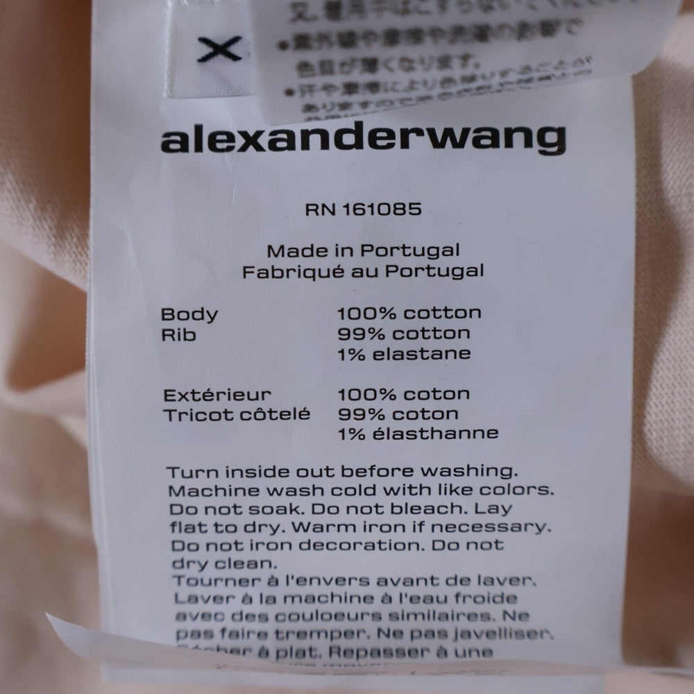 ALEXANDER WANG(アレキサンダーワン) We Love Our Customers Cropped T-Shirt 1CC2241886 ロゴプリント クロップド 半袖Tシャツ レディース ベージュ