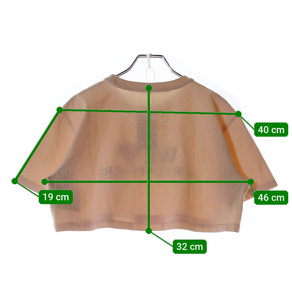 ALEXANDER WANG(アレキサンダーワン) We Love Our Customers Cropped T-Shirt 1CC2241886 ロゴプリント クロップド 半袖Tシャツ レディース ベージュ