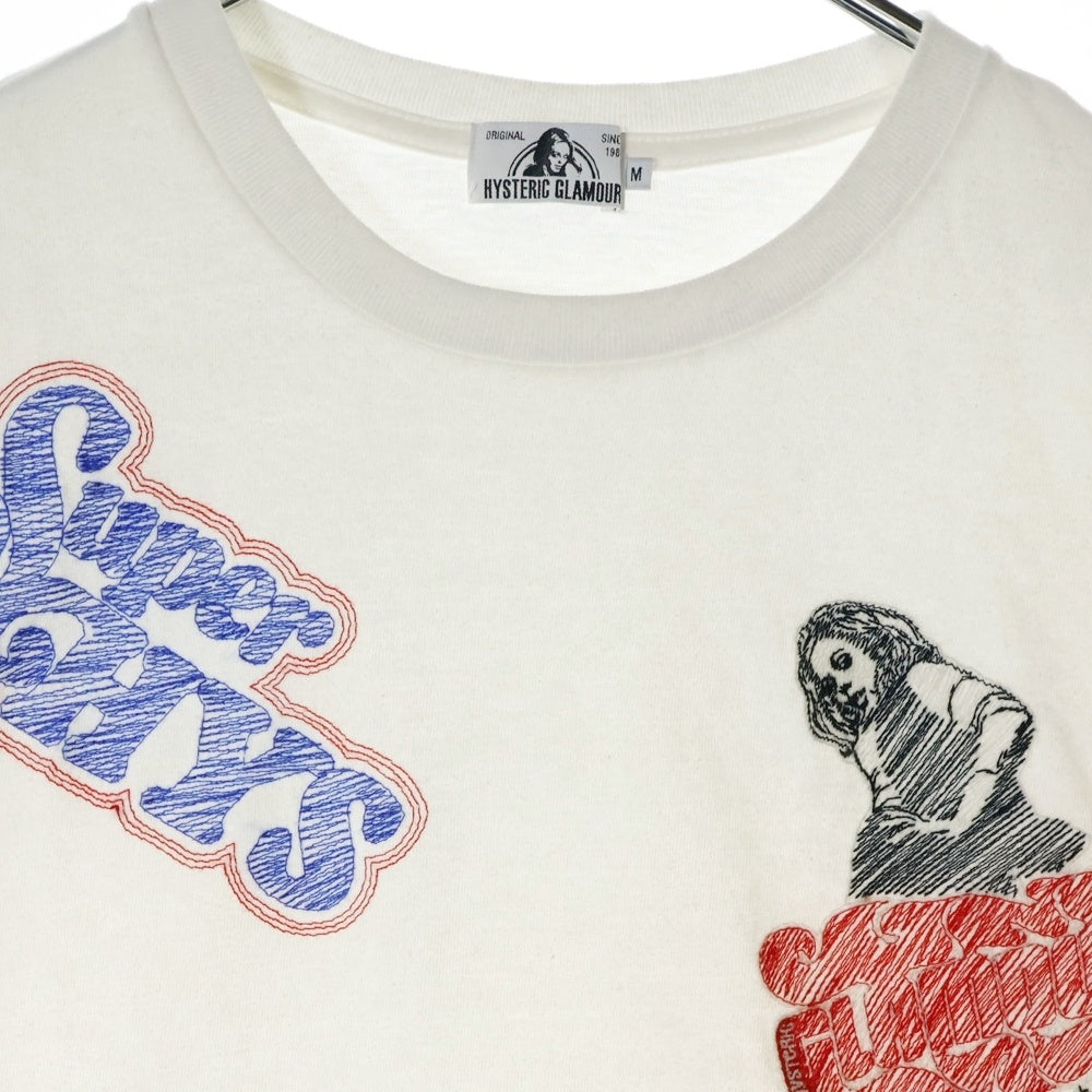 HYSTERIC GLAMOUR(ヒステリックグラマー) HYS BOX刺繍 クルーネック半袖Tシャツ 02203CT03 ホワイト