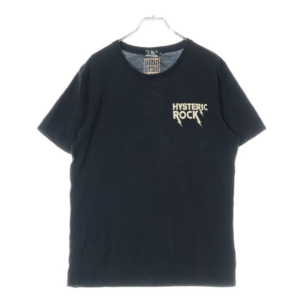 HYSTERIC GLAMOUR(ヒステリックグラマー) ギターガールプリント クルーネック半袖Tシャツ 0262CT16 ブラック