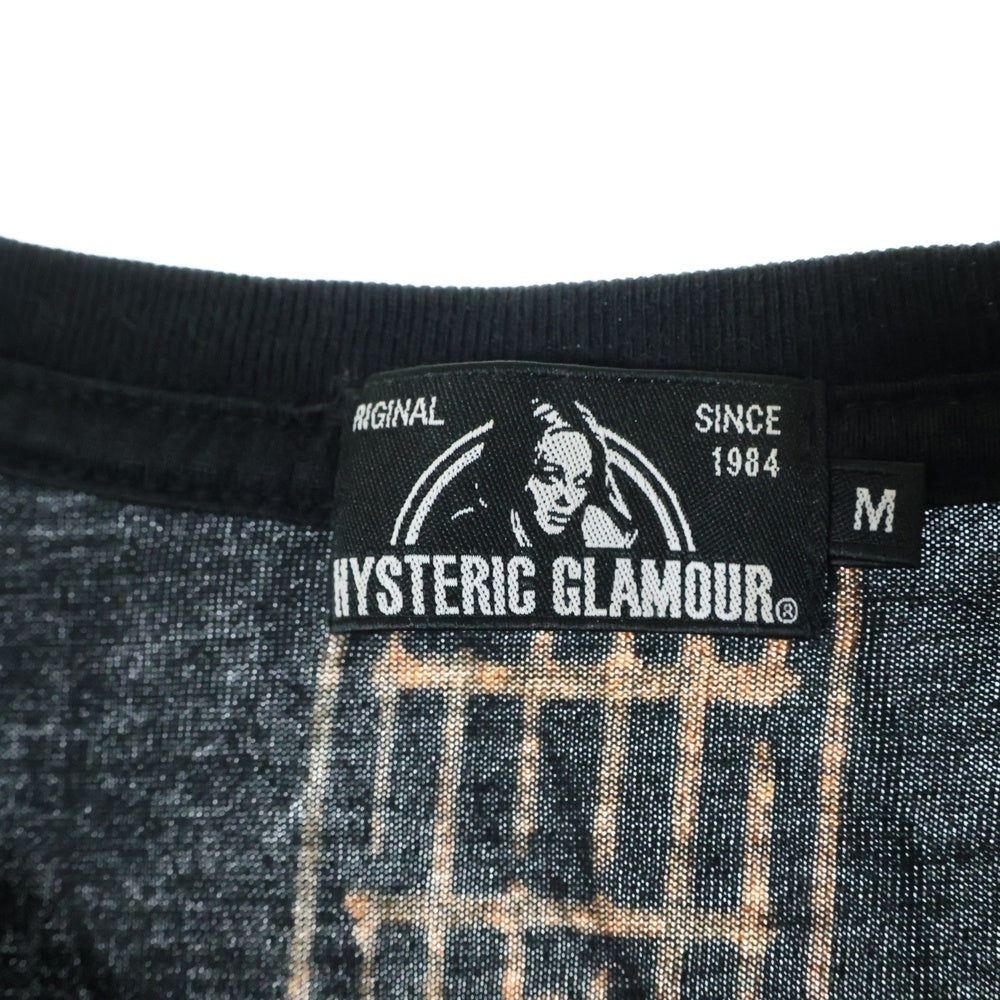 HYSTERIC GLAMOUR(ヒステリックグラマー) ギターガールプリント クルーネック半袖Tシャツ 0262CT16 ブラック