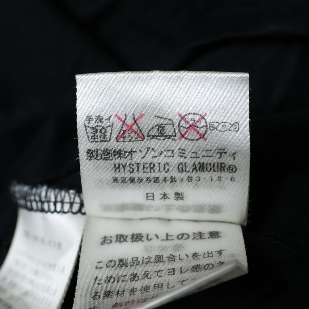 HYSTERIC GLAMOUR(ヒステリックグラマー) ギターガールプリント クルーネック半袖Tシャツ 0262CT16 ブラック