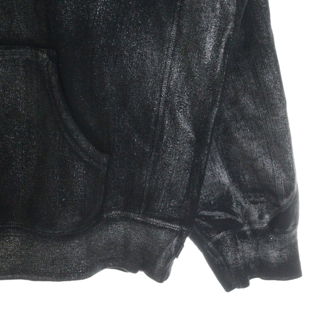 SUPREME(シュプリーム) 24SS ×MM6 Maison Margiela Foil Box Logo Hooded Sweatshirt エムエムシックスメゾンマルジェラ ボックスロゴ スウェット プルオーバーパーカー ブラック