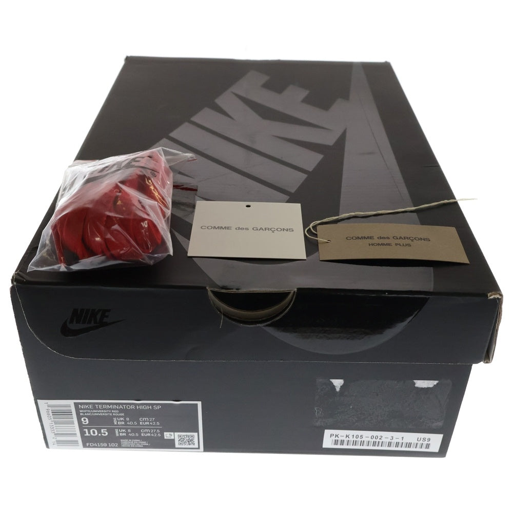 NIKE(ナイキ) ×COMME des GARCONS HOMME PLUS Terminator High Red コムデギャルソン オム プリュス ターミネーター ハイ レッド ハイカットスニーカーUS9/27cm FD4159-102