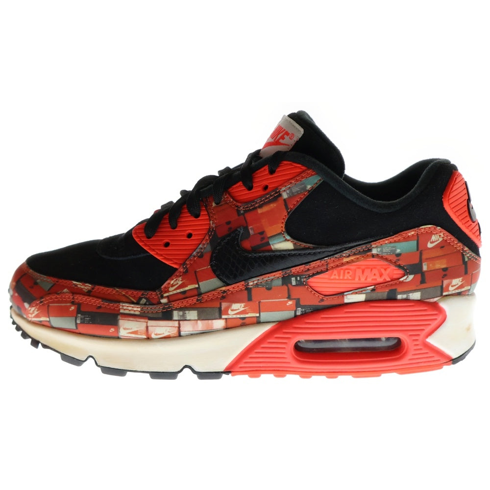 NIKE(ナイキ) ×atmos AIR MAX 90 PRNT AQ0926-001 アトモス エアマックス90 プリント ローカットスニーカー ブラック/レッド US9/27cm AQ0926-001