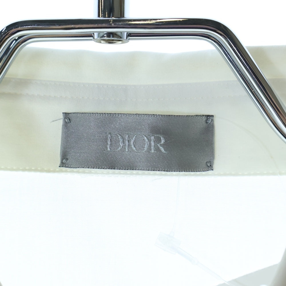DIOR(ディオール) 21SS フラワー ロゴエンブロイダリー比翼長袖コットンシャツ ホワイト 113C535A1581