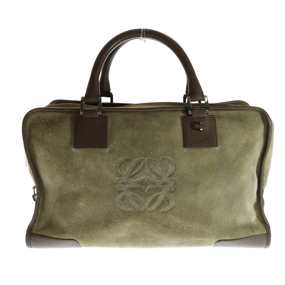 LOEWE(ロエベ) アマソナ 28 ヌバック ショルダー ハンドバッグ ブラウン