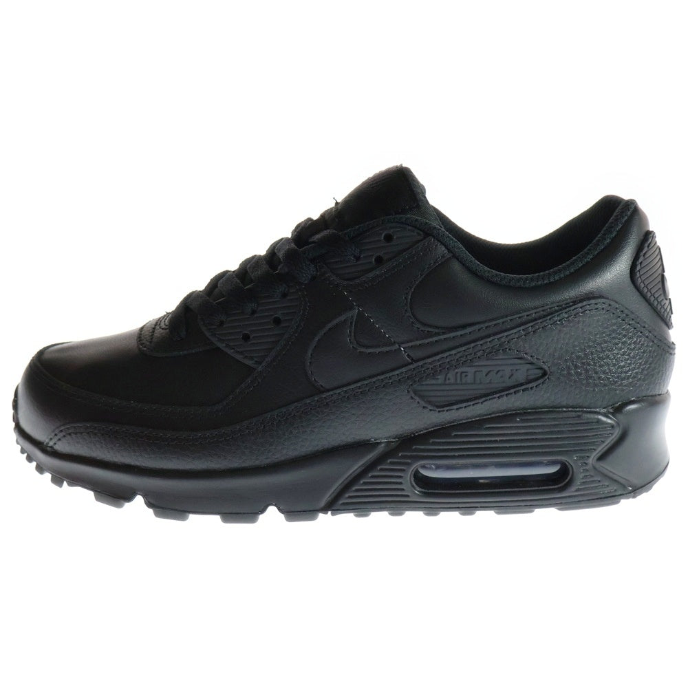NIKE(ナイキ) AIR MAX 90 LTR エアマックス レザー トリプル ブラック ローカットスニーカー ブラック US8.5/26.5cm CZ5594-001
