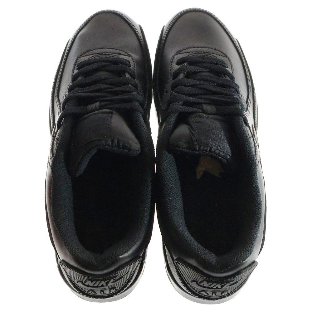 NIKE(ナイキ) AIR MAX 90 LTR エアマックス レザー トリプル ブラック ローカットスニーカー ブラック US8.5/26.5cm CZ5594-001