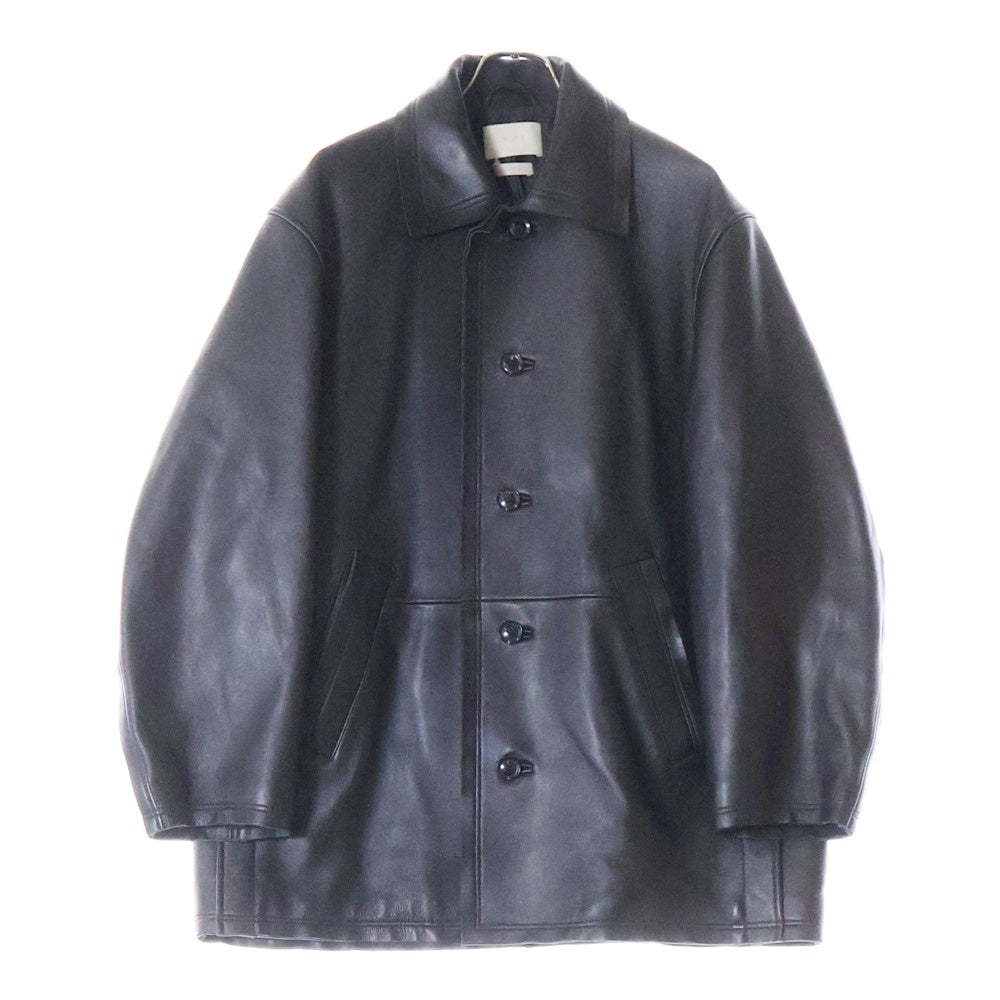 YOKE(ヨーク) 22AW CUT-OFF LEATHER CAR COAT YK22AW0401C カットオフ レザー カーコート ブラック