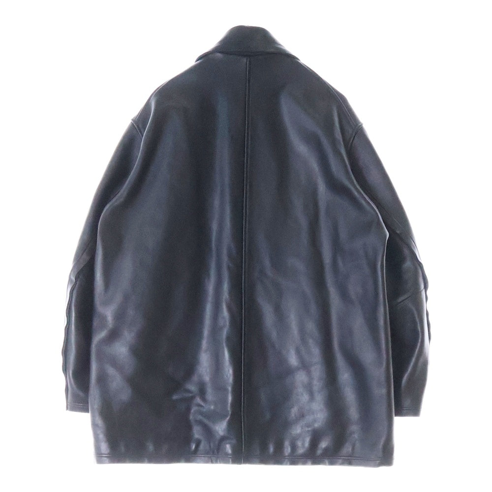YOKE(ヨーク) 22AW CUT-OFF LEATHER CAR COAT YK22AW0401C カットオフ レザー カーコート ブラック