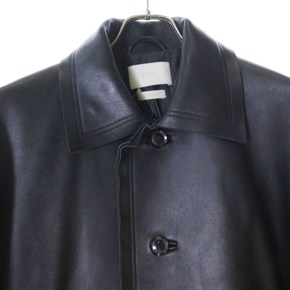 YOKE(ヨーク) 22AW CUT-OFF LEATHER CAR COAT YK22AW0401C カットオフ レザー カーコート ブラック